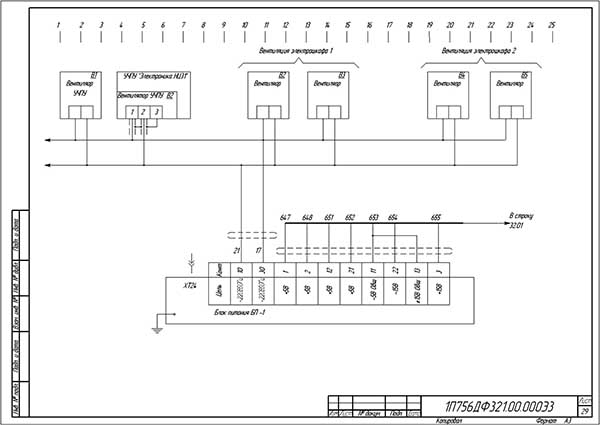 Електрична схема токарного верстата 1П756ДФ3 Електрична схема токарного верстата 1П756ДФ3